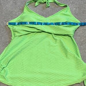 Womens Tankini Neon Green XL Bathing Suit Top